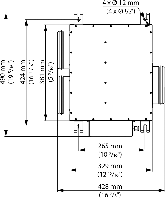 Vents IRF-150 - Dimensions