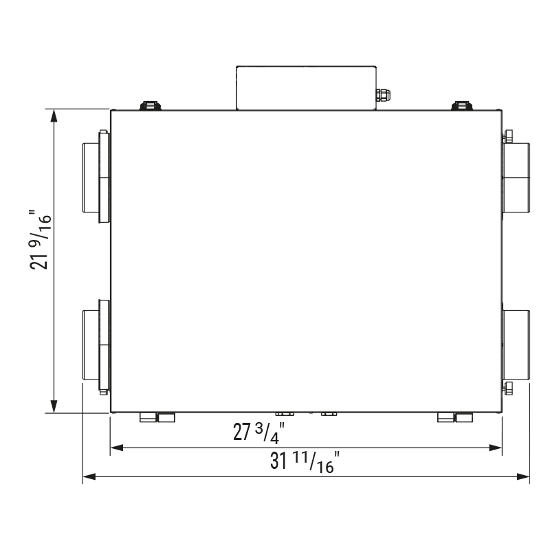 Vents Frigate ERV 130 PR EC - Dimensions