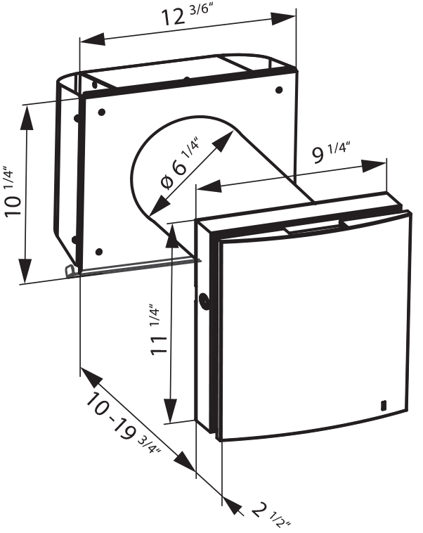 Vents TwinFresh Expert RW1-100-2 V.2 - Dimensions