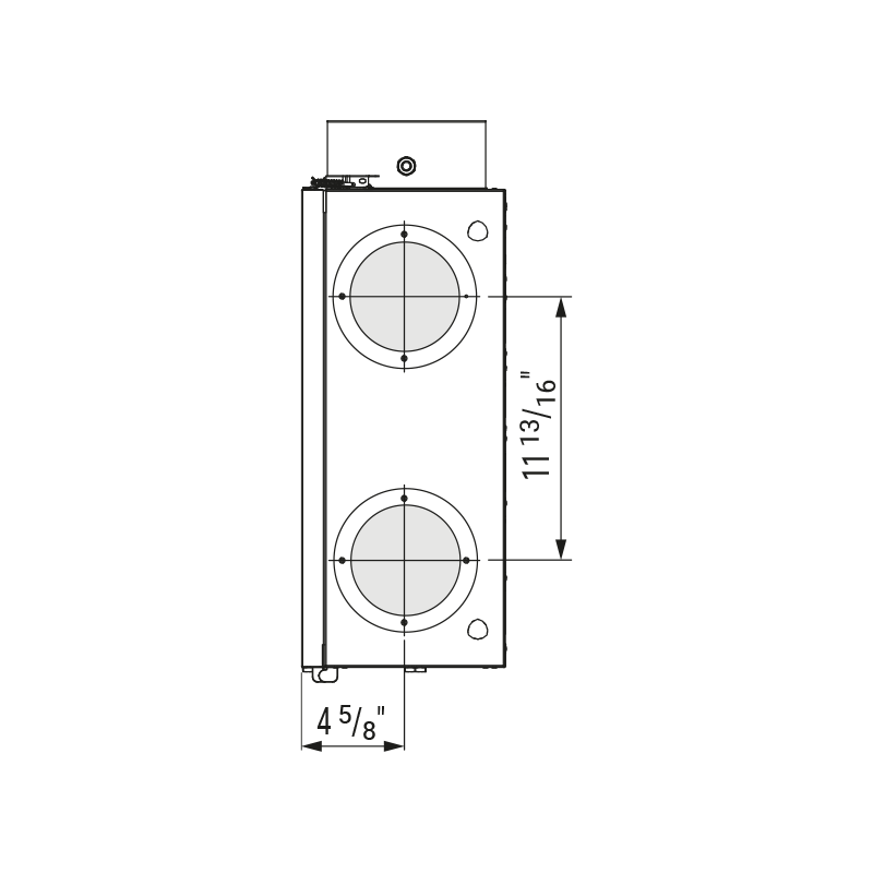 Vents Frigate ERV 130 PR EC - Dimensions
