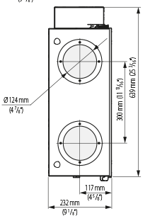 Vents Frigate ERV 150R EC - Dimensions