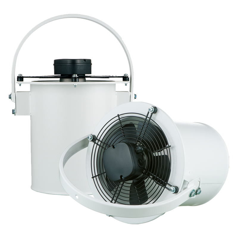 Vents Bucket Fan EC 1100 P - Bucket Fan EC – an effective solution in any commercial, educational, government, or industrial building of 15 feet to over 45 feet. EC motors offer smooth 0–100% speed adjustment and seamless integration into automated sensor systems.